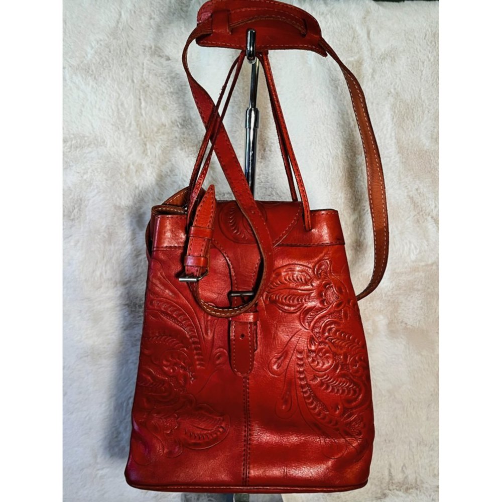 Mahogany Paisley Embossed Crossbody messenger bag